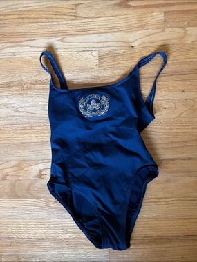 Classic Navy One-Piece Swimsuit with Crest Detail La Costa Spa